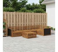 vidaXL Outdoor Sofa Set 6 pcs Natural 79 x 79 x 37 cm