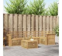 vidaXL Outdoor Sofa Set 6 pcs White 59 x 59 x 37 cm Solid Acacia Wood