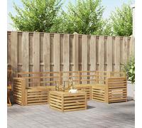 vidaXL Outdoor Sofa Set 6 pcs White 59 x 59 x 37 cm Solid Acacia Wood