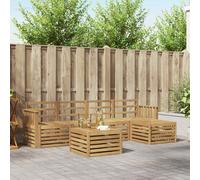vidaXL Outdoor Sofa Set 6 pcs White 59 x 59 x 37 cm Solid Acacia Wood