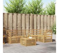 vidaXL Outdoor Sofa Set 6 pcs White 59 x 59 x 37 cm Solid Acacia Wood