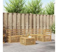vidaXL Outdoor Sofa Set 6 pcs White 59 x 59 x 37 cm Solid Acacia Wood