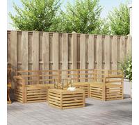 vidaXL Outdoor Sofa Set 6 pcs White 59 x 59 x 37 cm Solid Acacia Wood