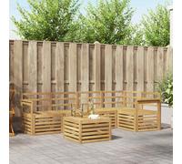 vidaXL Outdoor Sofa Set 6 pcs White 59 x 59 x 37 cm Solid Acacia Wood