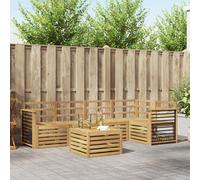 vidaXL Outdoor Sofa Set 6 pcs White 59 x 59 x 37 cm Solid Acacia Wood