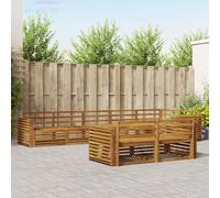 vidaXL Outdoor Sofa Set 8 pcs Natural