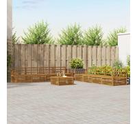 vidaXL Outdoor Sofa Set 9 pcs Natural