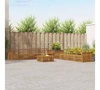 vidaXL Outdoor Sofa Set 9 pcs Natural