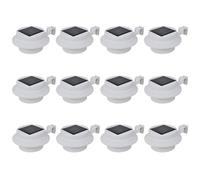 vidaXL Outdoor Solar Fence Lamps 12 pcs LED White, White