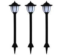 vidaXL 3x Outdoor Solar Lamps LED Black Garden Yard Standing Lighting Fixture