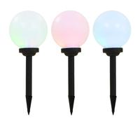 vidaXL Outdoor Solar Lamps 3 pcs LED Spherical 20 cm RGB