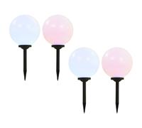 vidaXL Outdoor Solar Lamps 4 pcs LED Spherical 30 cm RGB
