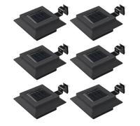 vidaXL Outdoor Solar Lamps 6 pcs LED Square 12 cm Black