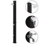 vidaXL Outdoor Solar Shower with Shower Head and Faucet 35 L Black UK