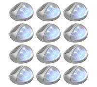vidaXL Outdoor Solar Wall Lamps LED 12 pcs Round Silver UK HOT