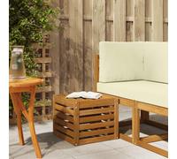 vidaXL Outdoor Stool Bench Natural 43 x 43 x 37 cm Solid Acacia Wood