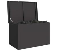 vidaXL Outdoor Storage Box Black 80 x 50.5 x 50 cm Steel, Outdoor Storage Box, Rectangular Garden Cabinet, Weatherproof Furniture, Industrial Steel Patio Organizer, Durable Solution