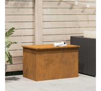 vidaXL Outdoor Storage Box Rusty 80 x 50.5 x 50 cm Steel, Outdoor Storage Box, Rectangular Garden Cabinet, Weatherproof Furniture, Industrial Steel Patio Organizer, Durable Solution