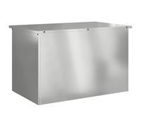 vidaXL Outdoor Storage Box Silver 80 x 50.5 x 50 cm Galvanised steel, Garden and Terrace Storage Solution, Durable Outdoor Cabinet, Weatherproof Industrial Organizer, Rectangular Steel Box