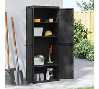 vidaXL Outdoor Storage Cabinet Black 65x37x165 cm PP