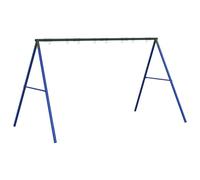 vidaXL Outdoor Swing Frame - Blue/Green Steel A-Frame with 8 Hooks, For Garden/Backyard Playground, 341x185x185 cm, Max 200 kg.