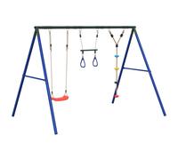 vidaXL Outdoor Swing Set with Swing, Trapeze, Disc Swing Garden Play Swing