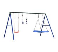 vidaXL Outdoor Swing Set with Swing, Trapeze, Nest Swing Garden Play Swing