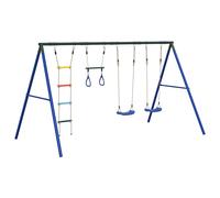 vidaXL Outdoor Swing Set with Swings, Trapeze, Ladder Garden Kids Play Swing