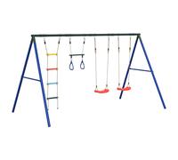 vidaXL Outdoor Swing Set with Swings, Trapeze, Ladder Garden Kids Play Swing
