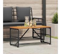 vidaXL Outdoor Table Black 80 x 40 x 40 cm Steel and Poly Rattan