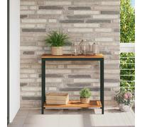 vidaXL Outdoor Table with Storage Natural and Black 80 x 35 x 75 cm