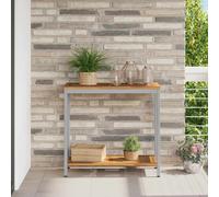 vidaXL Outdoor Table with Storage Natural and Grey 80 x 35 x 75 cm