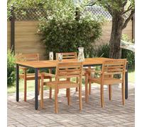 vidaXL Outdoor Tables Natural and black 200 x 90 x 75 cm