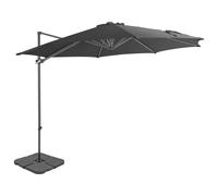 vidaXL Outdoor Umbrella with Portable Base Anthracite UK HOT