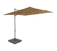 vidaXL Outdoor Umbrella with Portable Base Taupe 05 UK HOT