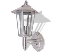 vidaXL Outdoor Uplight Wall Lantern in Stainless Steel - Weatherproof Classic Design Light, Holds Max Power 60W GLS Bulb or 11W CFL Bulb