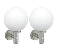vidaXL Outdoor Wall Light 2 pcs Silver 28 x 25 x 38 cm
