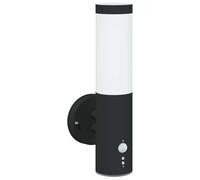 vidaXL Outdoor Wall Light Black 15 x 7.5 x 33 cm | Sl ylindrical shape with a matte finish, Uses LED tech for low energy use, IP44 rating offers splash and dust protection