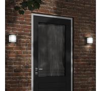 (black, 1 pcs/ without sensor) vidaXL Outdoor Wall Light Garden Patio Floodlight Wall Lamp Stainless Steel