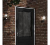 vidaXL Outdoor Wall Light with Sensor Black Stainless Steel