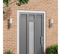 vidaXL Outdoor Wall Light 2 pcs Silver 15 x 7.5 x 33 cm, Sleek Modern Garden Wall Sconce, Durable Cylindrical Outdoor Light, Patio Lighting, Heavy-Duty Exterior Fixture