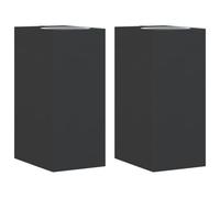vidaXL Outdoor Wall Lights 2pcs Black Die-cast Aluminium, IP44 Weatherproof for Garden, Driveway, Porch, with Glass Diffuser - 6.5 x 9.5 x 15 cm
