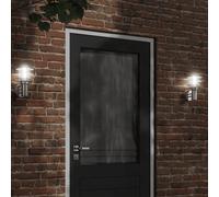 Outdoor Wall Light 2pcs Silver Stainless Steel & PC 15.5x15.5x28cm IP44 Gardens [EEK: A+++]