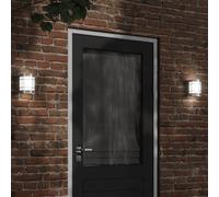 (silver, 2 pcs/ without sensor) vidaXL Outdoor Wall Light Garden Patio Floodlight Wall Lamp Stainless Steel