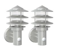 (silver, 2 pcs/ with sensor) vidaXL Outdoor Wall Light with Sensor Porch Wall Lamp Silver Stainless Steel