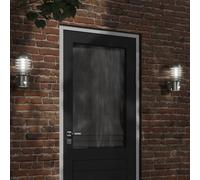 Outdoor Wall Light Silver Stainless Steel PC 15x15x33.5cm With Sensor IP44 2pcs [EEK: A+++]