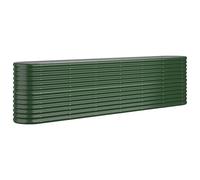 vidaXL Oval Garden Raised Bed - Powder-coated Steel 260x40x68 cm, Spacious and Durable Green Flower Box for Outdoor Planting