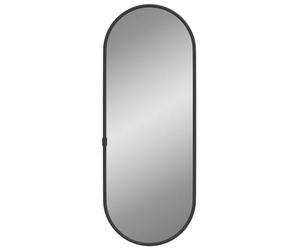 vidaXL Oval Wall Mirror - Black Glass PVC Frame 40x15 cm for Vanity, Hallway, Makeup Decor - Modern Wall Mounting