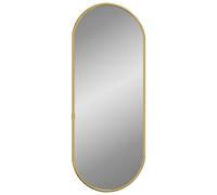 vidaXL Oval Wall Mirror in Gold - 60x25 cm - PVC Frame, Modern Design, Wall-Mounted, Versatile Decor for Hallway, Vanity, Living Room