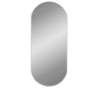 vidaXL Oval Wall Mirror Silver - 70x30 cm PVC Frame Glass Mirror for Living Room, Bathroom, Hallway - Modern Wall-Mounted Vanity Cosmetic Mirror